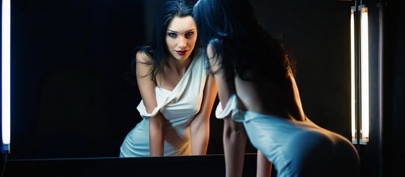 Girl Infront Of Mirorr